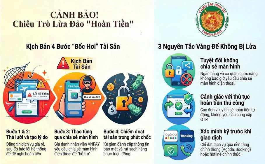 Cảnh giác chiêu trò lừa đảo hoàn tiền dịch vụ qua chia sẻ màn hình điện thoại - Ảnh 1.