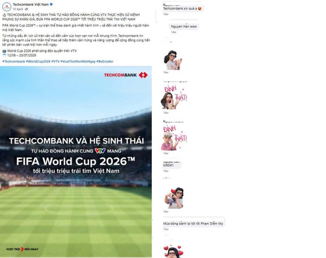 Dấu ấn Techcombank – Nhà tài trợ Quốc gia bản quyền phát sóng kỳ FIFA World Cup 2026 lịch sử - Ảnh 1.